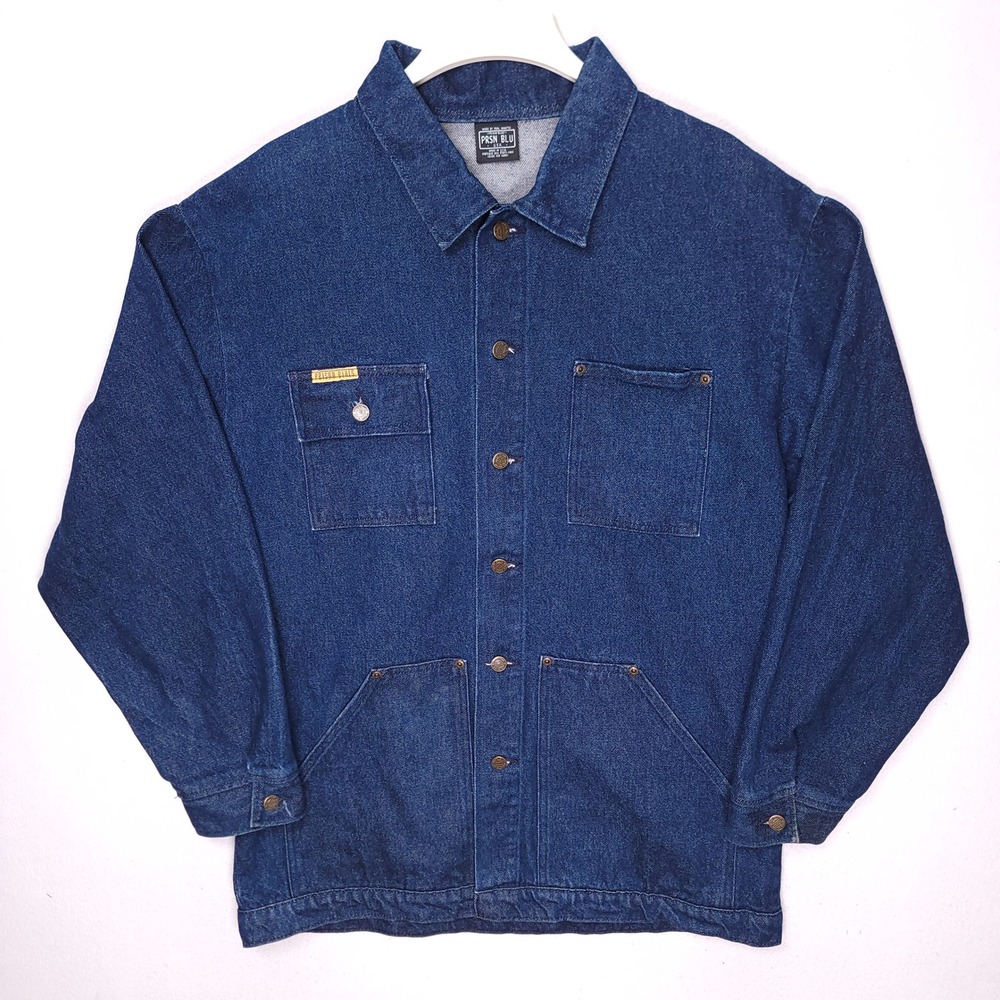 Prison Blues Mens XL Yard Coat Denim Chore Jacket Blue Prsn Blu Made in USA